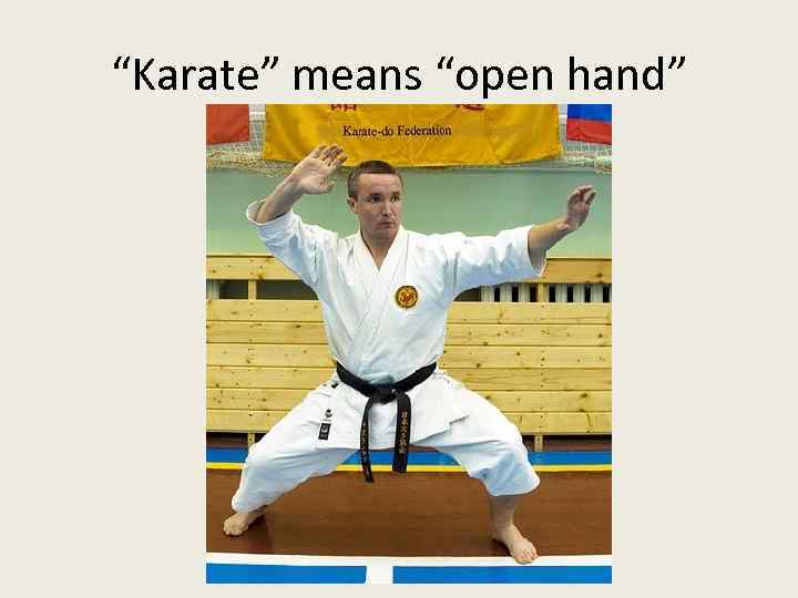 “Karate” means “open hand” 