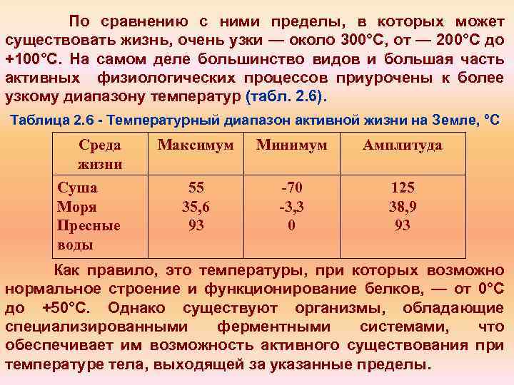 По сравнению с ними пределы, в которых может существовать жизнь, очень узки — около