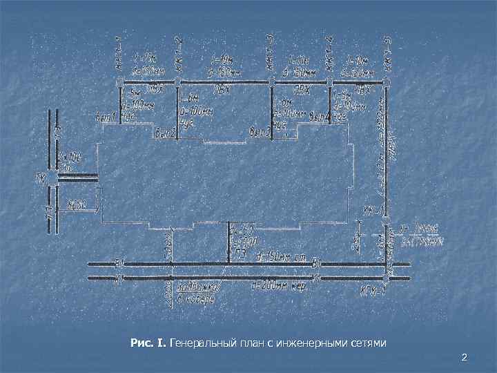 Рис. I. Генеральный план с инженерными сетями 2 