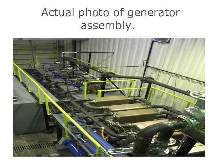 Actual photo of generator assembly. 