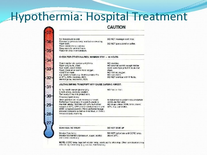 Hypothermia: Hospital Treatment 