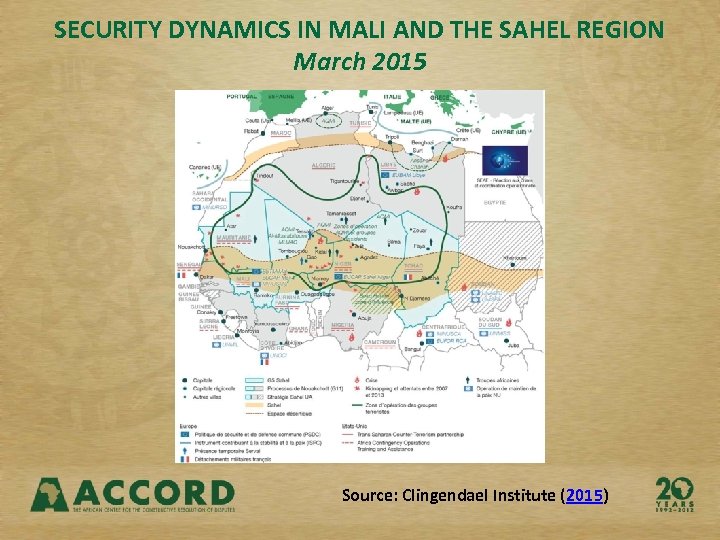 SECURITY DYNAMICS IN MALI AND THE SAHEL REGION March 2015 Source: Clingendael Institute (2015)