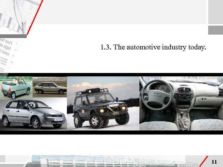 1. 3. The automotive industry today. 11 