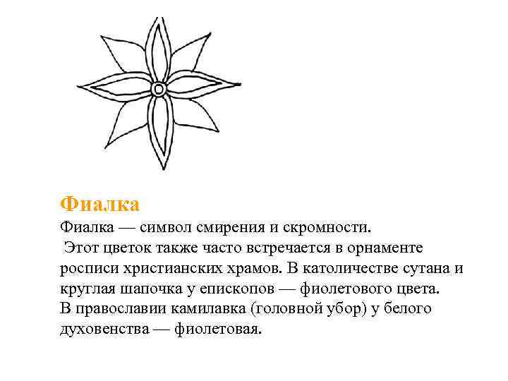 Фиалка — символ смирения и скромности. Этот цветок также часто встречается в орнаменте росписи