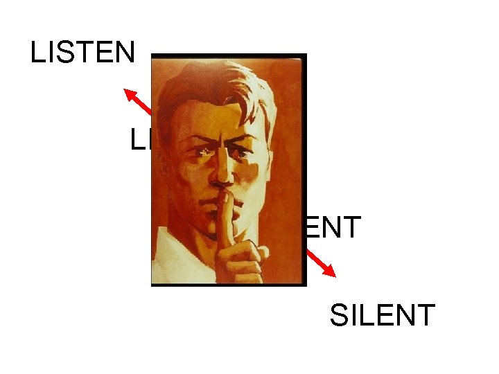 LISTEN LIS TEN SIL ENT SILENT 