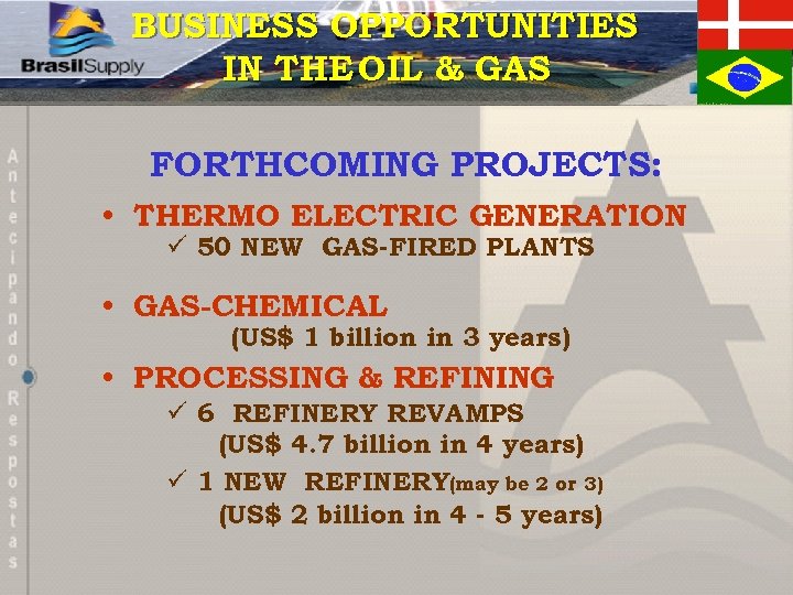 BUSINESS OPPORTUNITIES IN THE OIL & GAS FORTHCOMING PROJECTS: • THERMO ELECTRIC GENERATION ü