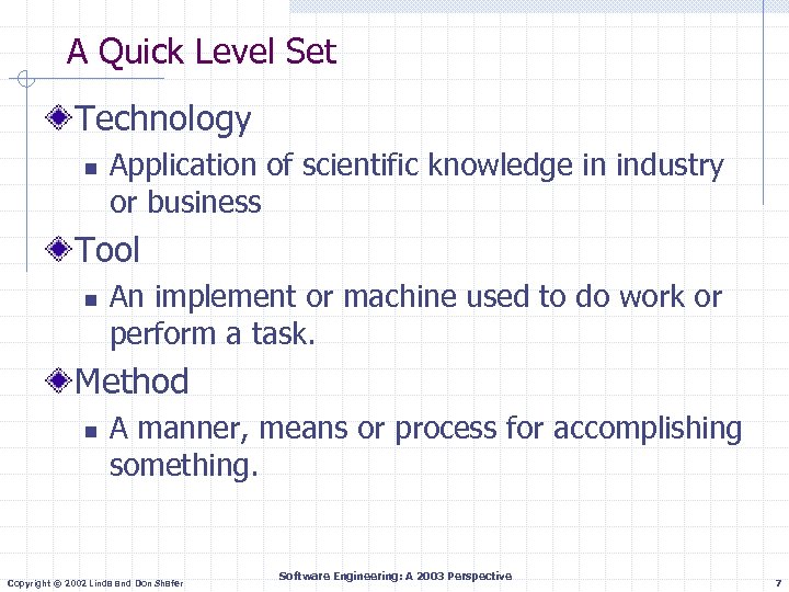 A Quick Level Set Technology n Application of scientific knowledge in industry or business