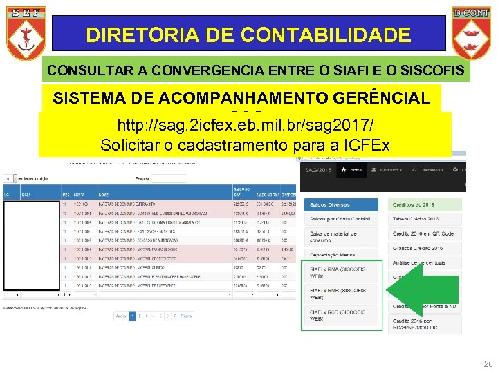 DIRETORIA DE CONTABILIDADE CONSULTAR A CONVERGENCIA ENTRE O SIAFI E O SISCOFIS SISTEMA DE