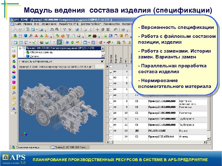Модуль ведения состава изделия (спецификации) - Версионность спецификации - Работа с файловым составом позиции,