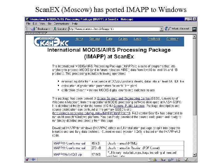 Scan. EX (Moscow) has ported IMAPP to Windows 