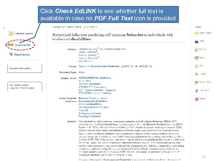 Click Check Ed. LINK to see whether full text is available in case no