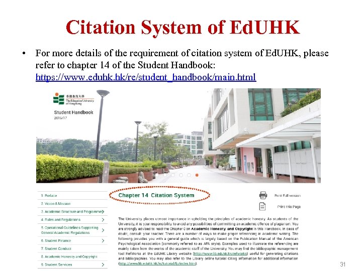 Citation System of Ed. UHK • For more details of the requirement of citation