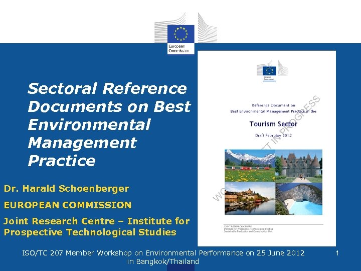 Sectoral Reference Documents on Best Environmental Management Practice Dr. Harald Schoenberger EUROPEAN COMMISSION Joint