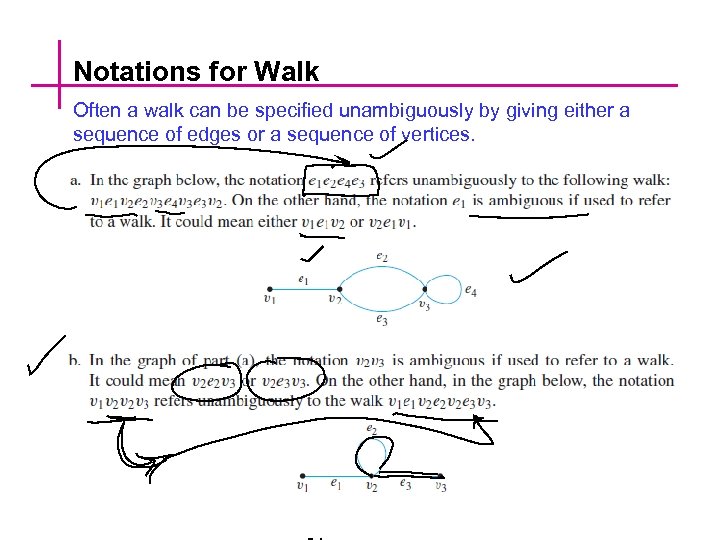 Notations for Walk Often a walk can be specified unambiguously by giving either a