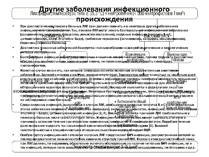 Другие заболевания инфекционного происхождения • • • При диагностическом поиске у больных ЛНГ врач