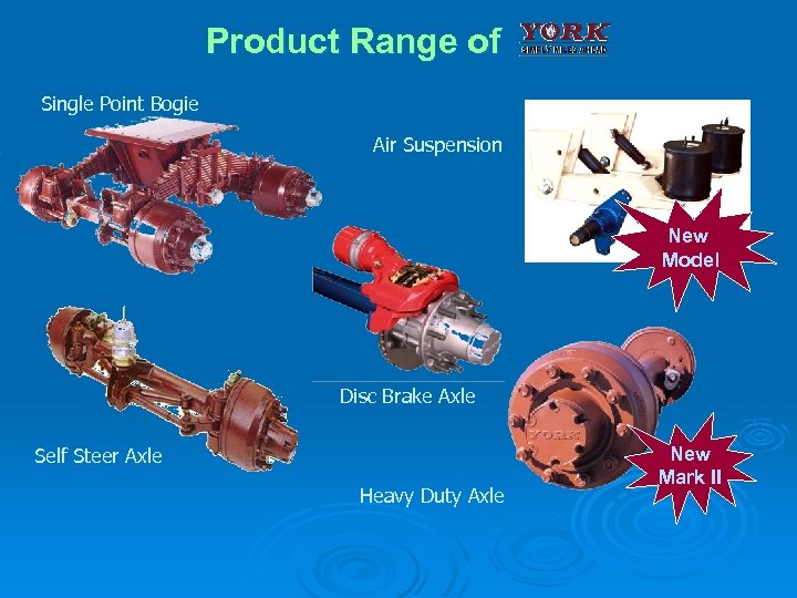 Product Range of Single Point Bogie Air Suspension New Model Disc Brake Axle Self