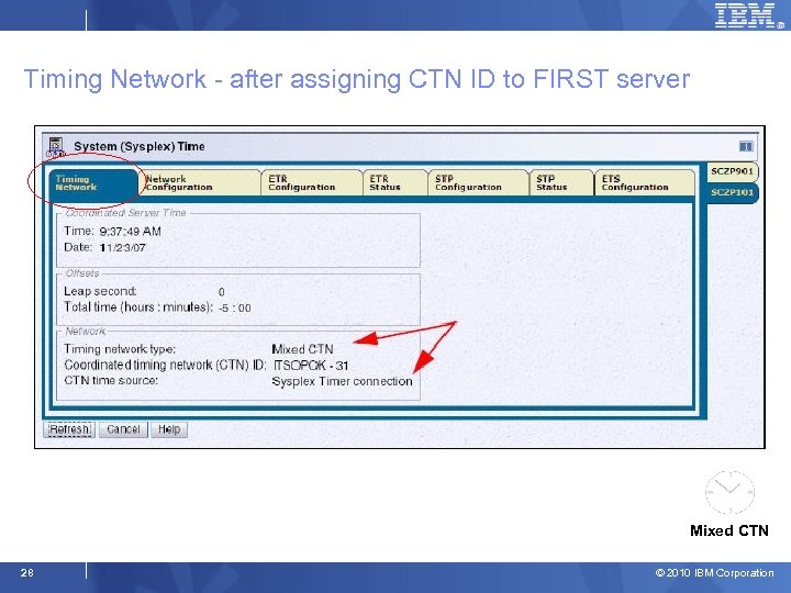 Timing Network - after assigning CTN ID to FIRST server Mixed CTN 28 ©