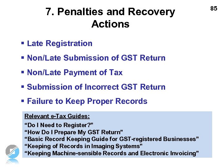 7. Penalties and Recovery Actions § Late Registration § Non/Late Submission of GST Return