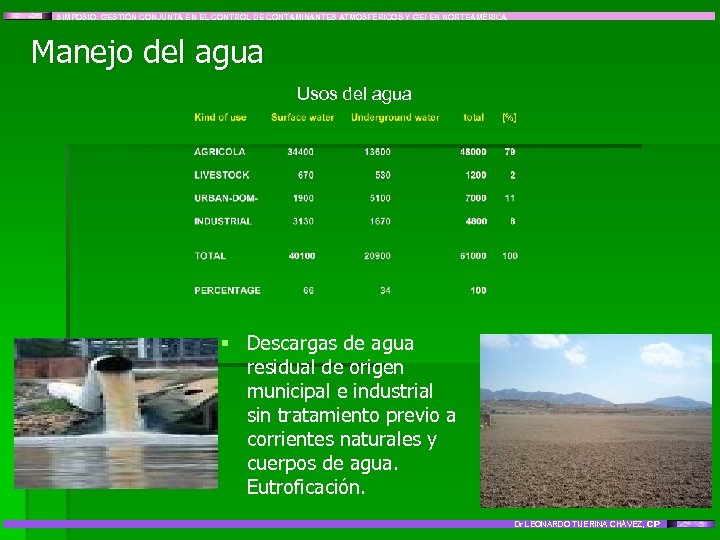 SIMPOSIO: GESTIÓN CONJUNTA EN EL CONTROL DE CONTAMINANTES ATMOSFÉRICOS Y GEI EN NORTEAMÉRICA Manejo