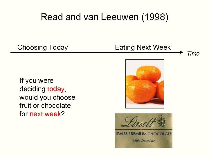 Read and van Leeuwen (1998) Choosing Today If you were deciding today, would you