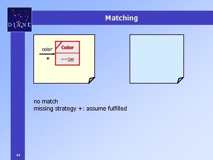 Matching Color color + ==bw no match missing strategy +: assume fulfilled 24 