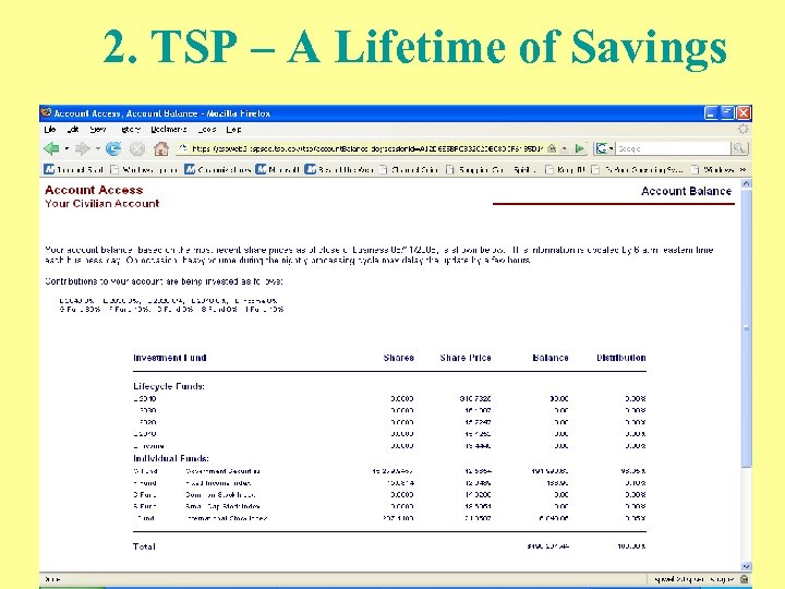 2. TSP – A Lifetime of Savings 
