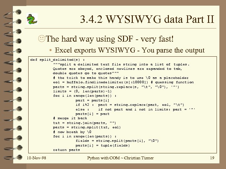 3. 4. 2 WYSIWYG data Part II The hard way using SDF - very