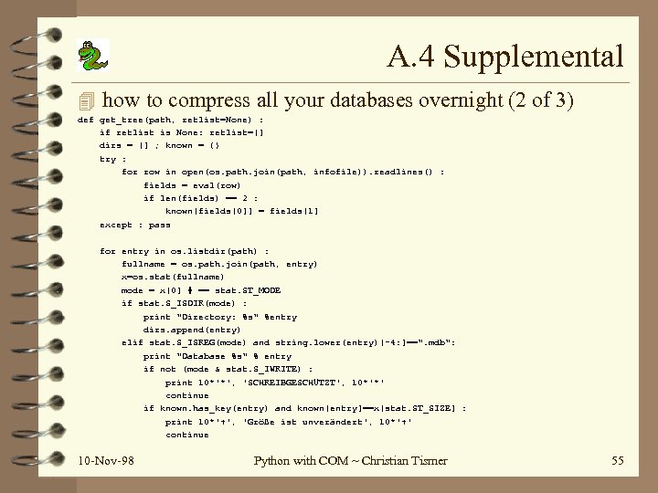 A. 4 Supplemental 4 how to compress all your databases overnight (2 of 3)