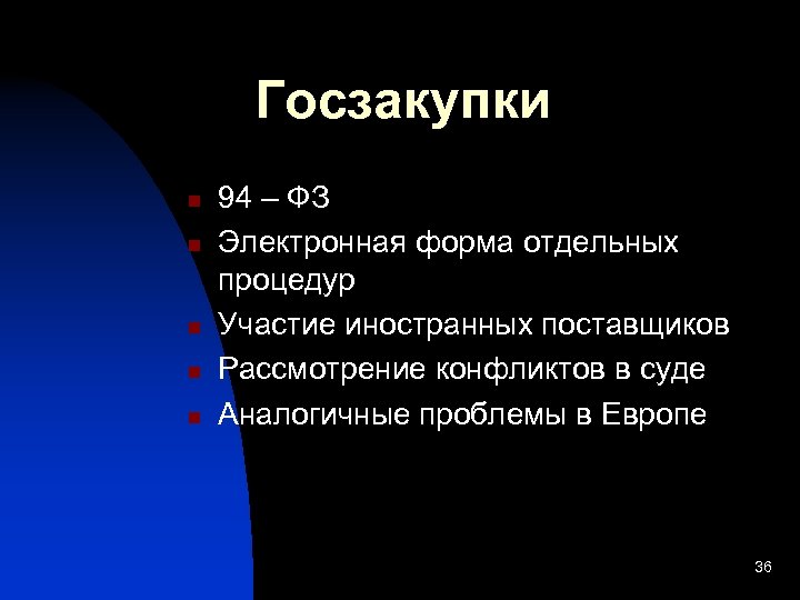 Госзакупки n n n 94 – ФЗ Электронная форма отдельных процедур Участие иностранных поставщиков