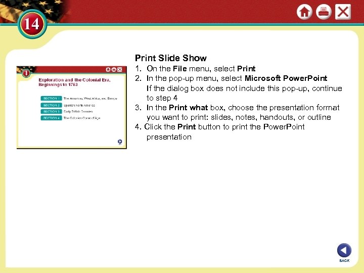 Print Slide Show 1. On the File menu, select Print 2. In the pop-up