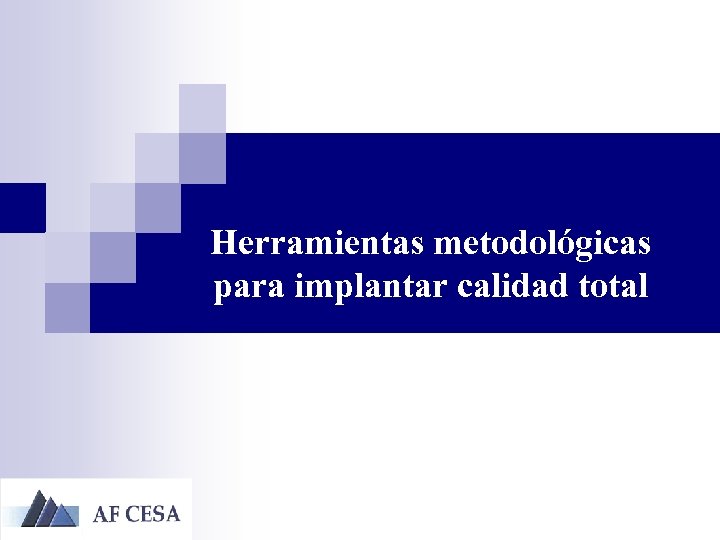 Herramientas metodológicas para implantar calidad total 