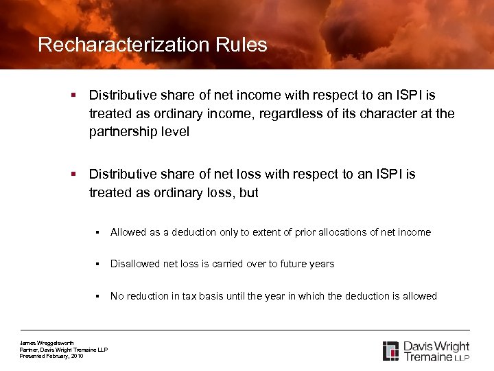 Recharacterization Rules § Distributive share of net income with respect to an ISPI is
