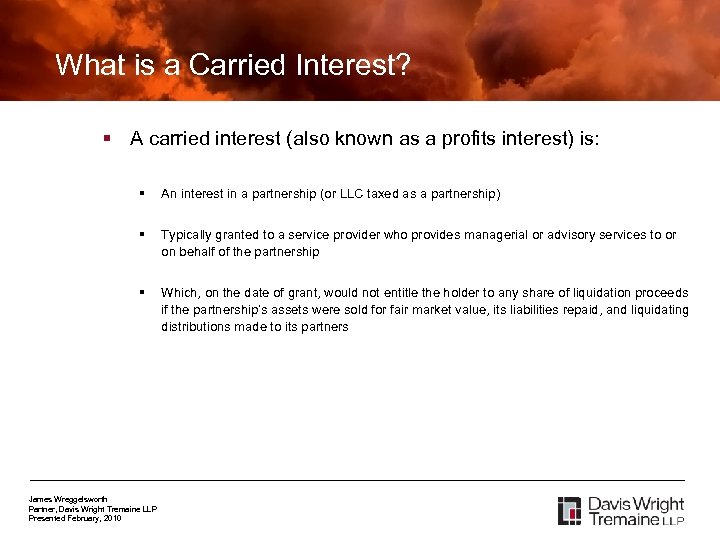 What is a Carried Interest? § A carried interest (also known as a profits