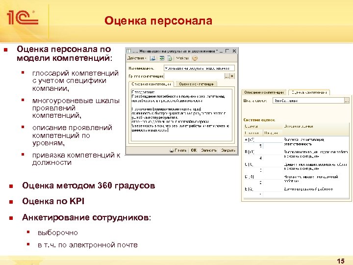 Оценка персонала по модели компетенций: n § глоссарий компетенций с учетом специфики компании, §