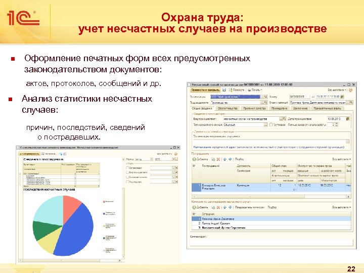 Охрана труда: учет несчастных случаев на производстве n Оформление печатных форм всех предусмотренных законодательством