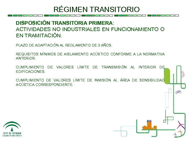 RÉGIMEN TRANSITORIO DISPOSICIÓN TRANSITORIA PRIMERA: ACTIVIDADES NO INDUSTRIALES EN FUNCIONAMIENTO O EN TRAMITACIÓN. PLAZO