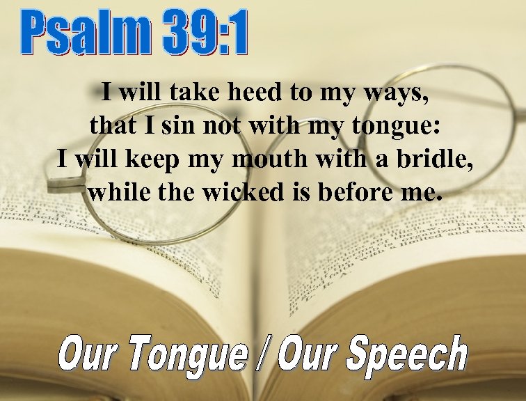 I will take heed to my ways, that I sin not with my tongue: