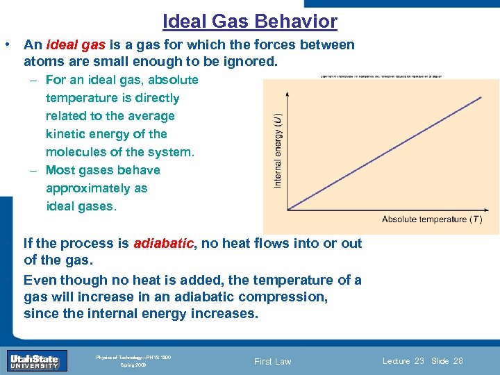 Ideal Gas Behavior • An ideal gas is a gas for which the forces