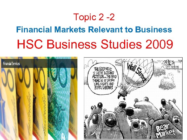 Topic 2 -2 Financial Markets Relevant to Business HSC Business Studies 2009 