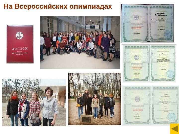 На Всероссийских олимпиадах 