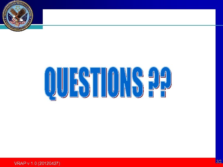 VRAP v 1. 0 (20120427) 32 