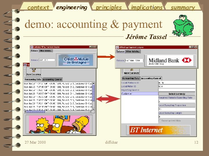 context engineering principles implications summary demo: accounting & payment Jérôme Tassel 27 Mar 2000