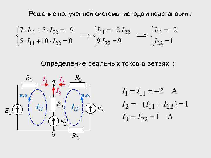 Найти токи в схеме методом контурных токов