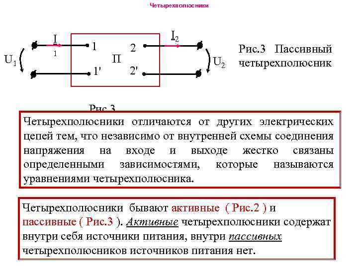 Четырехполюсник это часть электрической цепи или схемы которая содержит