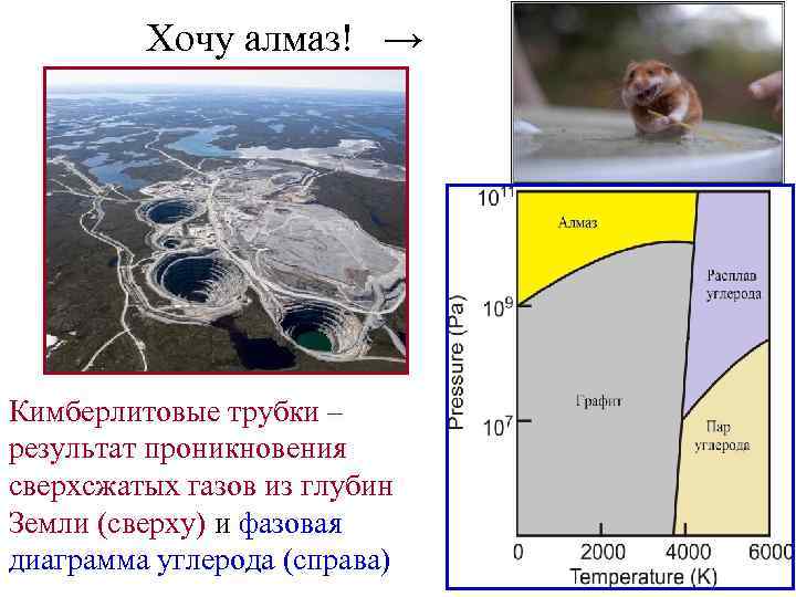 Хочу алмаз! → Кимберлитовые трубки – результат проникновения сверхсжатых газов из глубин Земли (сверху)