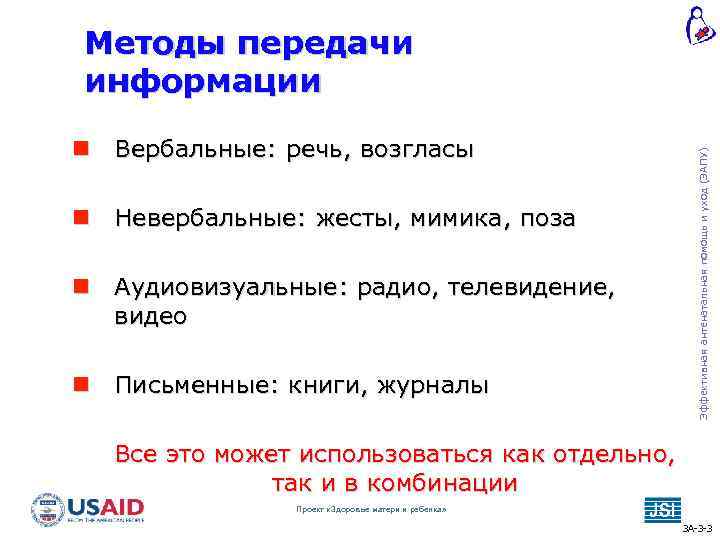  Вербальные: речь, возгласы Невербальные: жесты, мимика, поза Аудиовизуальные: радио, телевидение, видео Письменные: книги,