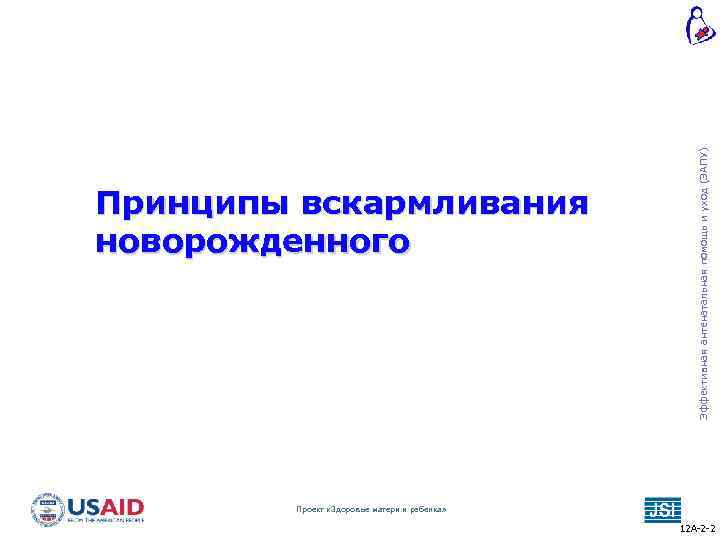 Эффективная антенатальная помощь и уход (ЭАПУ) Принципы вскармливания новорожденного Проект «Здоровье матери и ребенка»