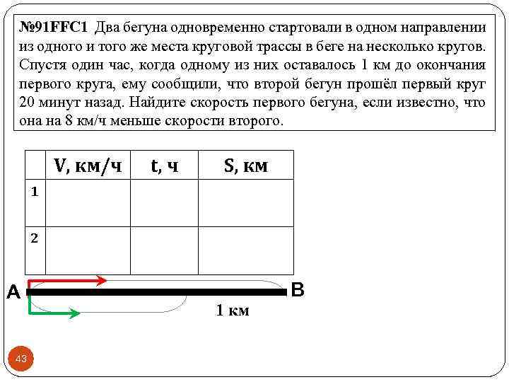 Два бегуна стартовали в одном направлении