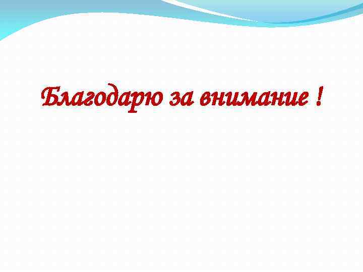 Благодарю за внимание ! 