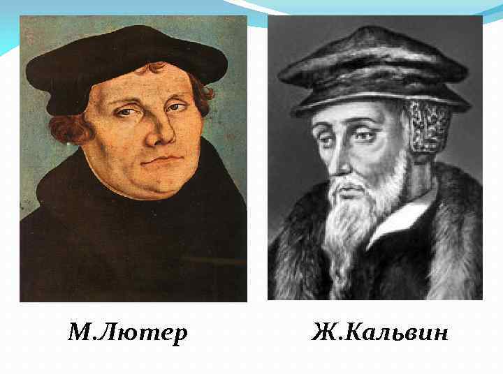 М. Лютер Ж. Кальвин 